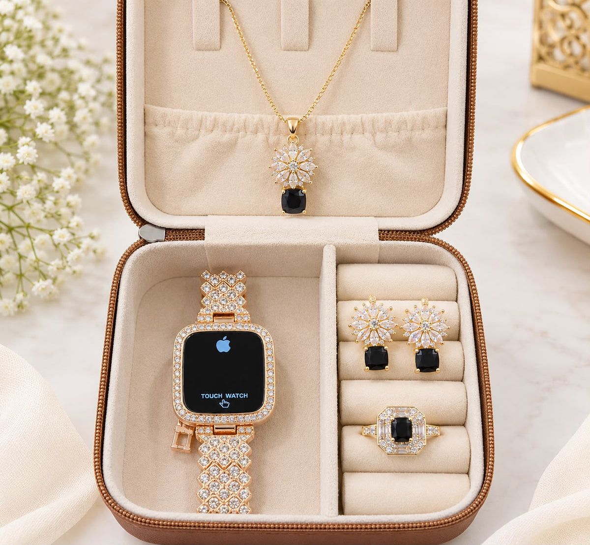 New Arrival Of Premium 1 Carat Zarqoon Jewellery Set Gift Box