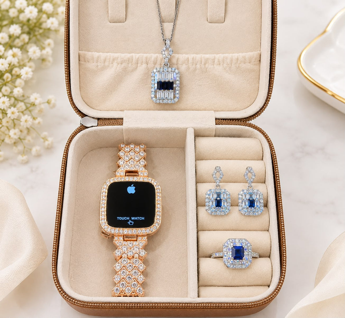 New Arrival Of Premium 1 Carat Zarqoon Jewellery Set Gift Box