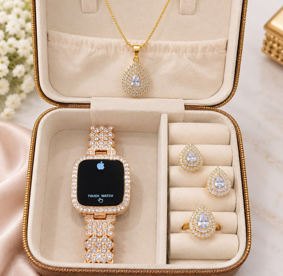 New Arrival Of Premium 1 Carat Zarqoon Jewellery Set Gift Box
