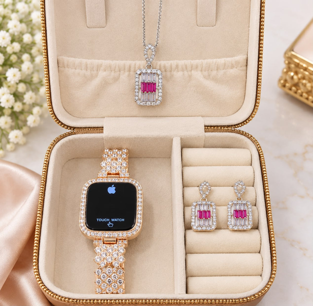 New Arrival Of Premium 1 Carat Zarqoon Jewellery Set Gift Box