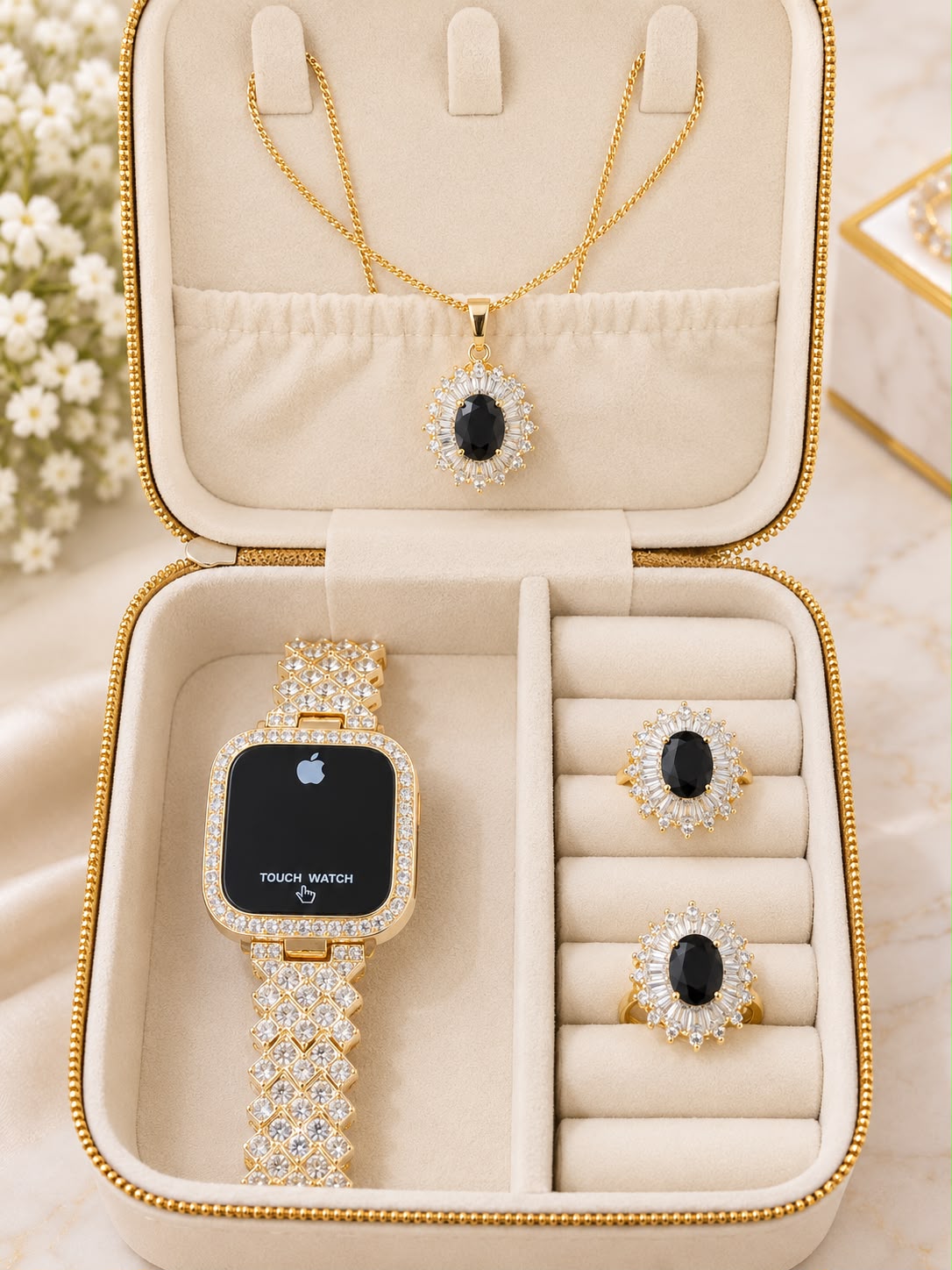 New Arrival Of Premium 1 Carat Zarqoon Jewellery Set Gift Box