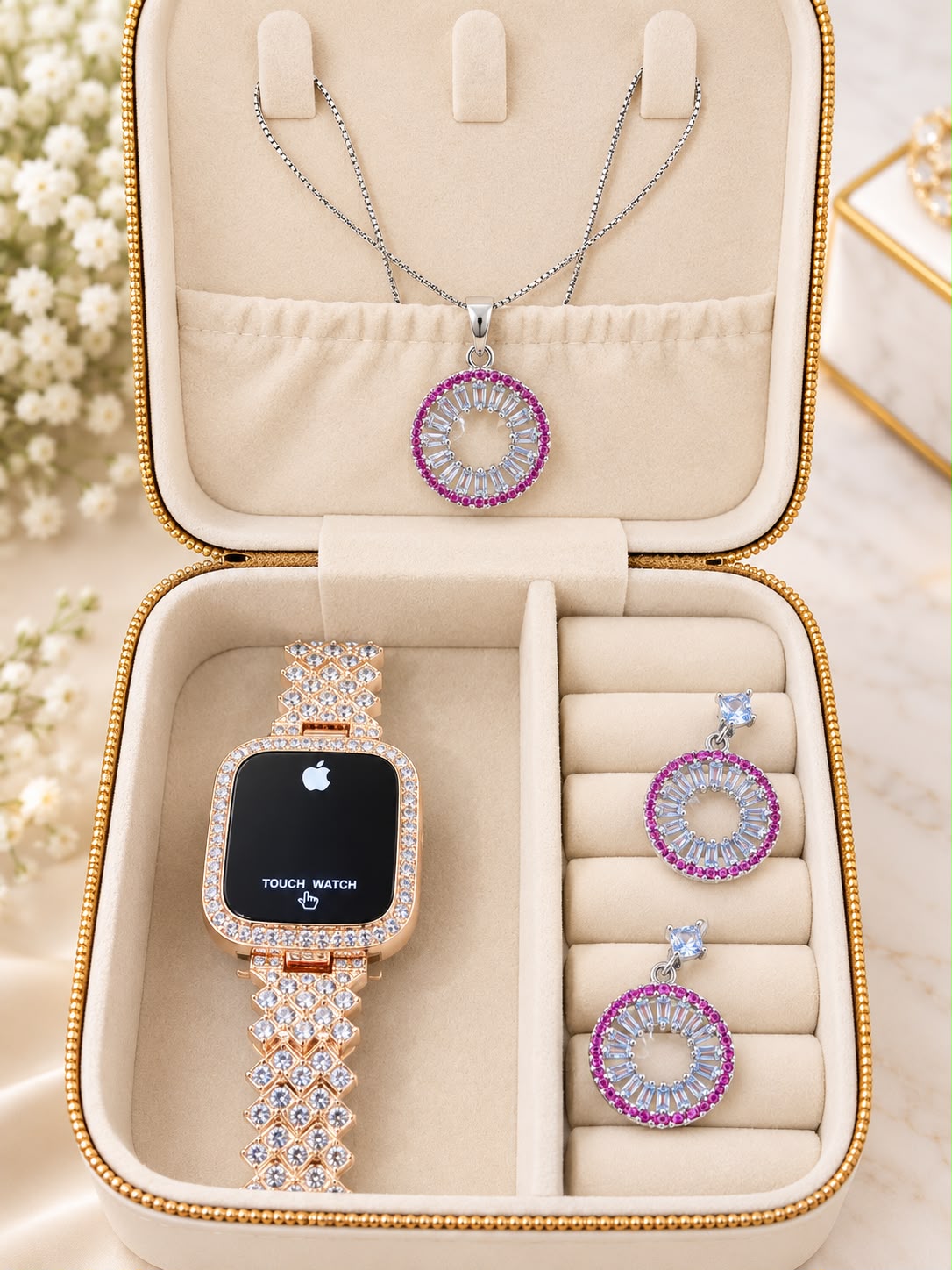 New Arrival Of Premium 1 Carat Zarqoon Jewellery Set Gift Box