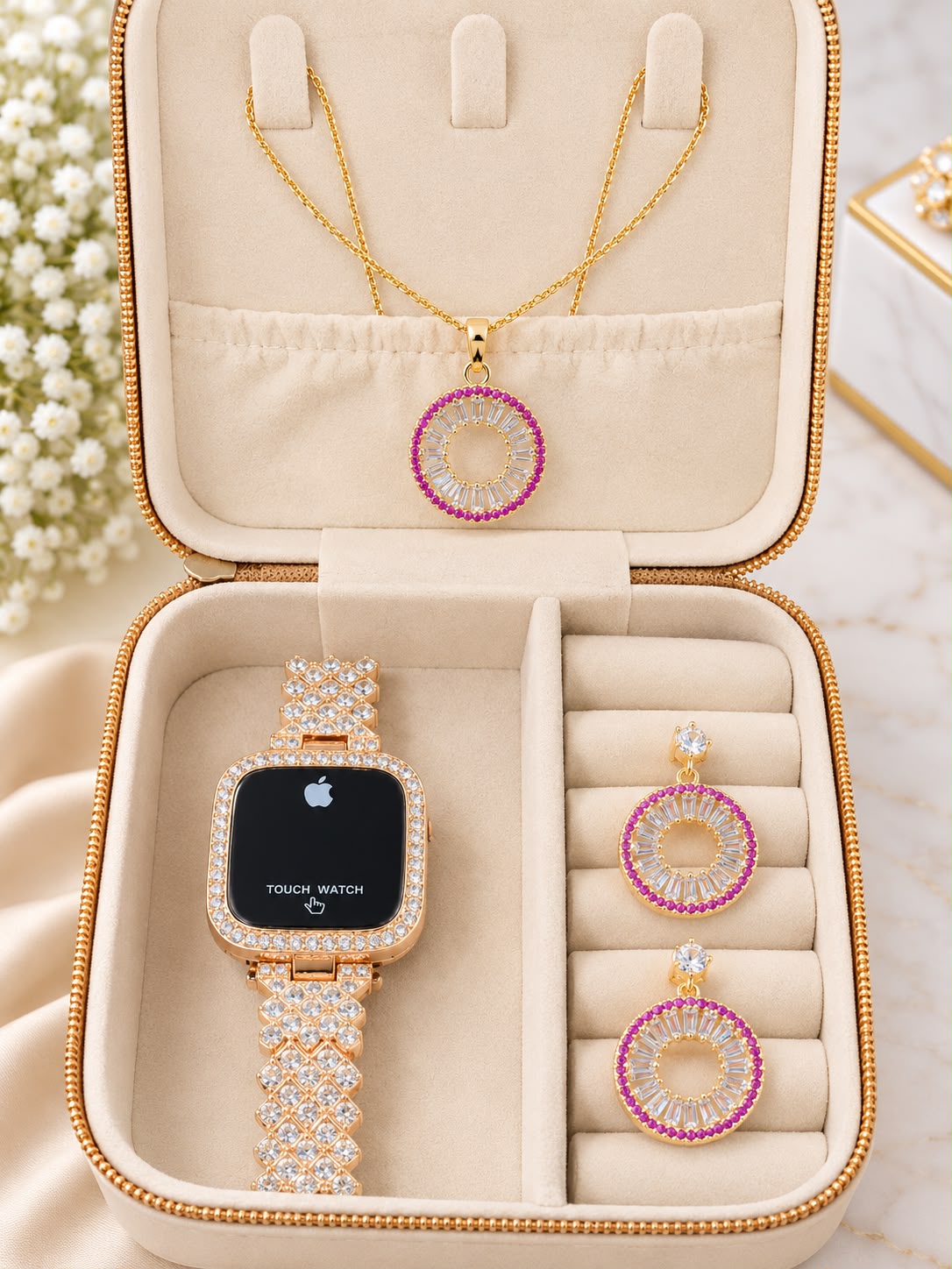New Arrival Of Premium 1 Carat Zarqoon Jewellery Set Gift Box