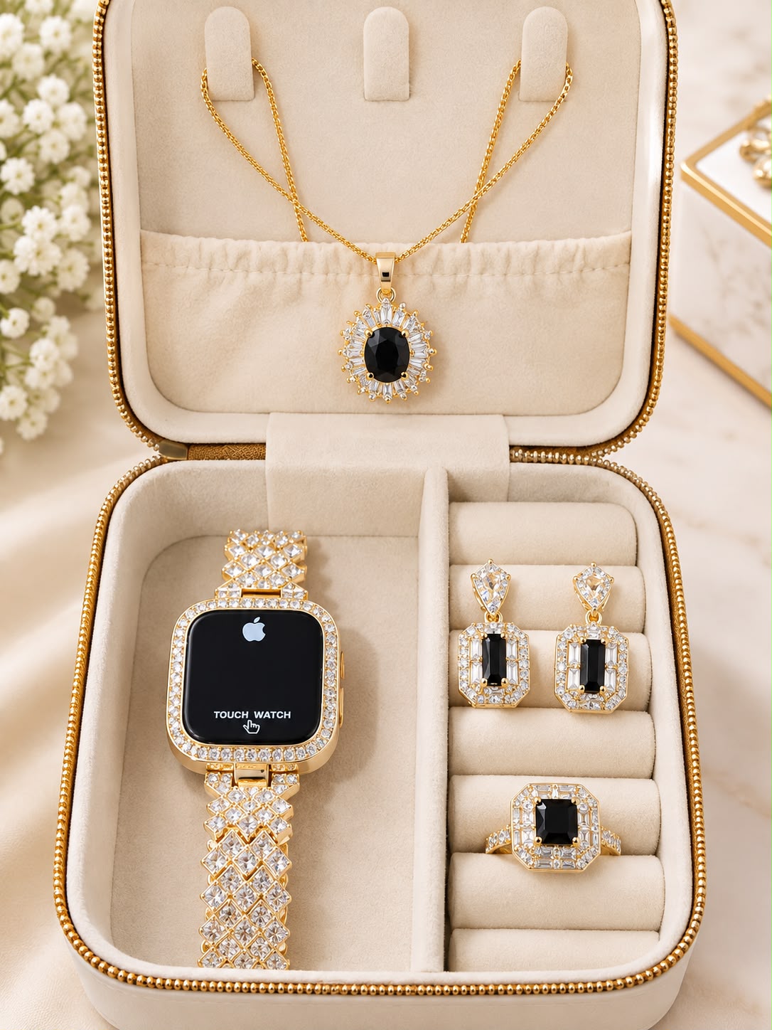 New Arrival Of Premium 1 Carat Zarqoon Jewellery Set Gift Box