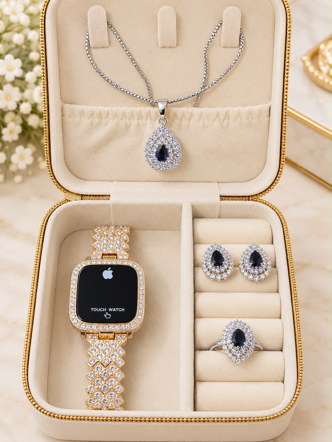 New Arrival Of Premium 1 Carat Zarqoon Jewellery Set Gift Box