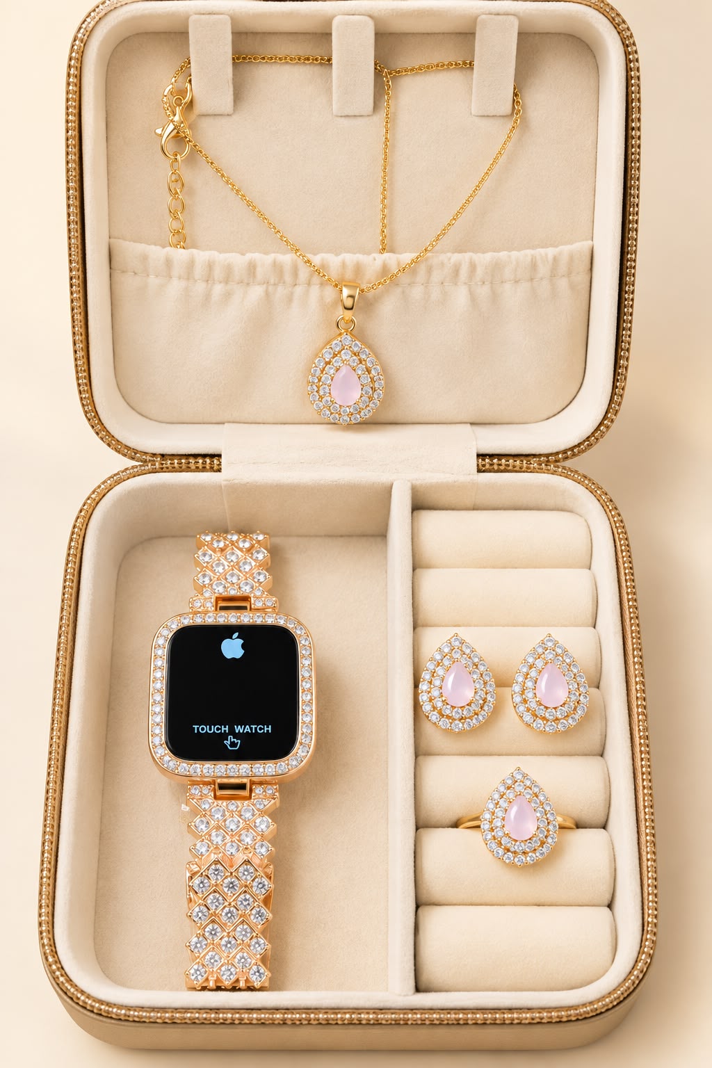 New Arrival Of Premium 1 Carat Zarqoon Jewellery Set Gift Box