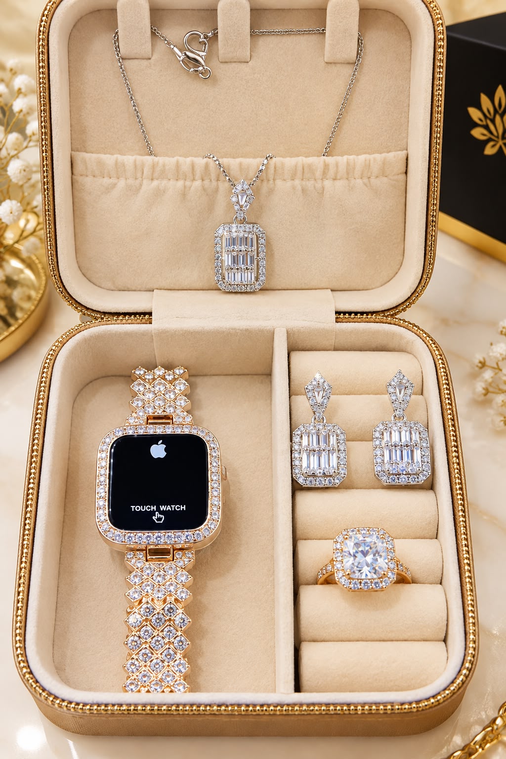 New Arrival Of Premium 1 Carat Zarqoon Jewellery Set Gift Box