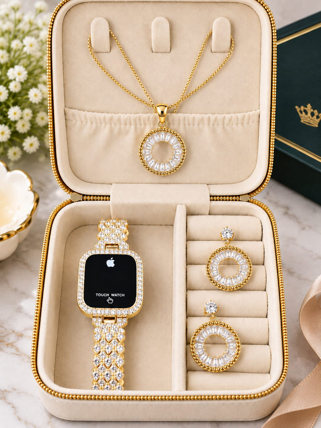 New Arrival Of Premium 1 Carat Zarqoon Jewellery Set Gift Box